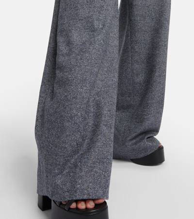 Shop Altuzarra Tyr High-rise Wool-blend Wide-leg Pants In Grey