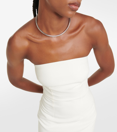 Safiyaa Strapless Crepe Gown In White