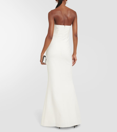 Safiyaa Strapless Crepe Gown In White