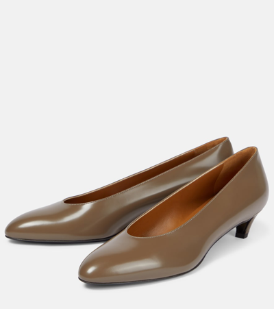 Shop The Row New Almond Leather Pumps In Brown