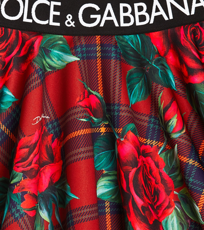 Dolce & Gabbana Little Girl's & Girl's Scuba Tartan Rose Skirt In Multicoloured
