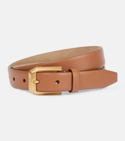 Shop Tod's Luxor Leather Belt In Brown