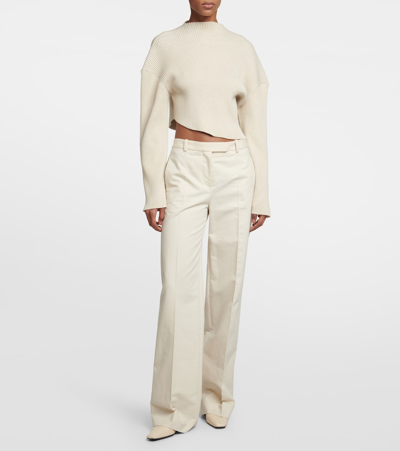 The Row Banew Cotton And Wool Wide-leg Pants In Multicoloured