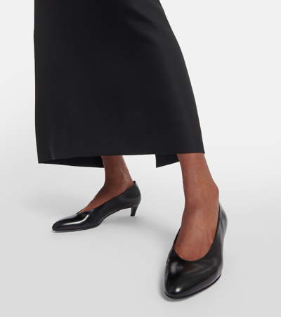 Shop The Row Almond Leather Pumps In Black