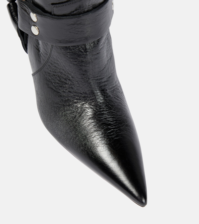 Paris Texas June Leather Mid-calf Boots In Black