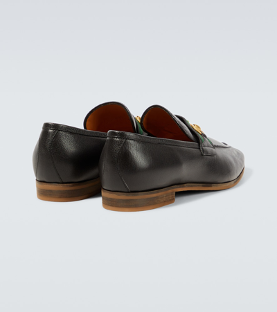 Shop Gucci Horsebit Leather Loafers In Black