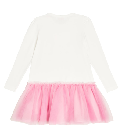 Monnalisa Bedrucktes Kleid Aus Baumwolle In Pink