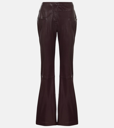 Shop Altuzarra Serge Leather Bootcut Pants In Purple