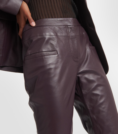 Shop Altuzarra Serge Leather Bootcut Pants In Purple