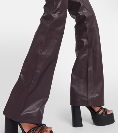 Shop Altuzarra Serge Leather Bootcut Pants In Purple