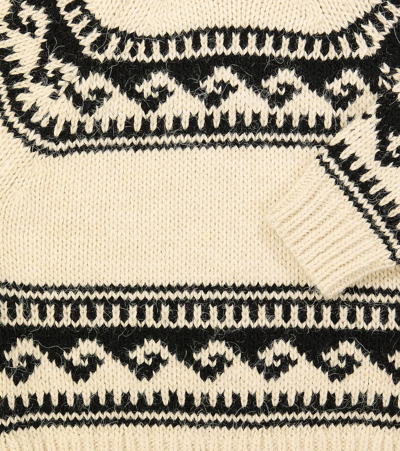 The New Society Andy Jacquard Turtleneck Sweater In Beige