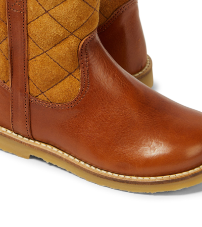 Petit Nord Lorride Leather Boots In Brown