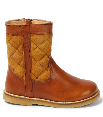 Petit Nord Lorride Leather Boots In Brown
