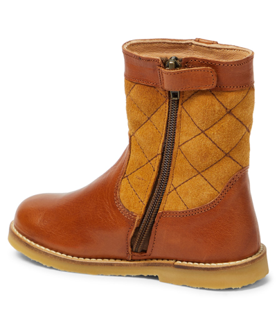 Petit Nord Lorride Leather Boots In Brown
