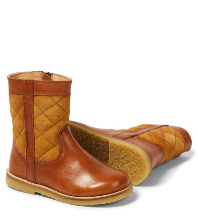 Petit Nord Lorride Leather Boots In Brown