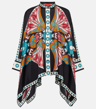 Shop La Doublej Foulard Printed Silk Shirt In Multicoloured