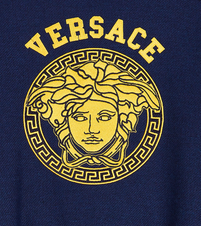Shop Versace La Medusa Wool-blend Bomber Jacket In Blue