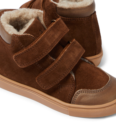 Shop Petit Nord Toasty Leather Sneakers In Brown