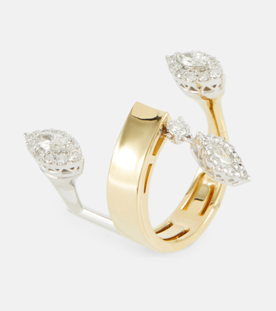 Shop Yeprem 18k Gold Ring With Diamonds
