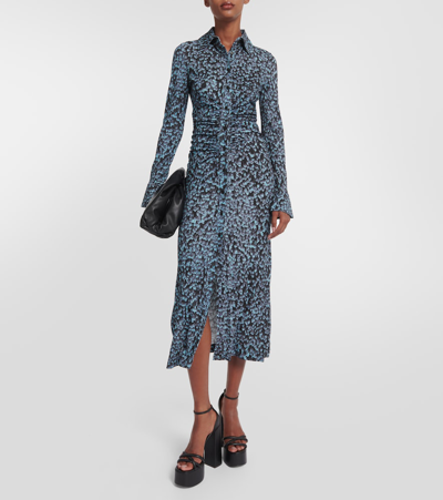 Shop Altuzarra Claudia Printed Shirt Dress In Blue