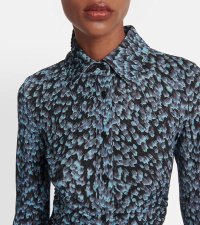 Shop Altuzarra Claudia Printed Shirt Dress In Blue