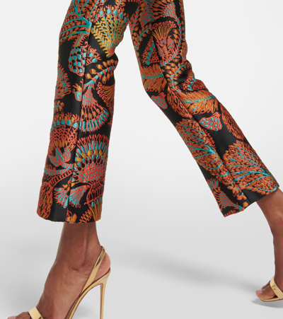 Shop La Doublej 24/7 Jacquard High-rise Cropped Pants In Multicoloured