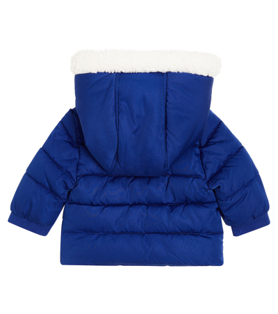 Shop Tartine Et Chocolat Baby Faux Shearling-trimmed Down Jacket In Blue