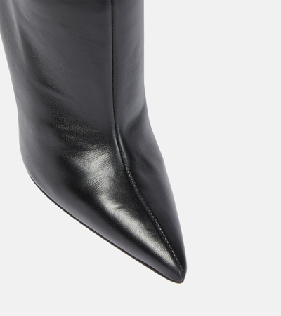 Shop Paris Texas Lidia Leather Knee-high Boots In Black