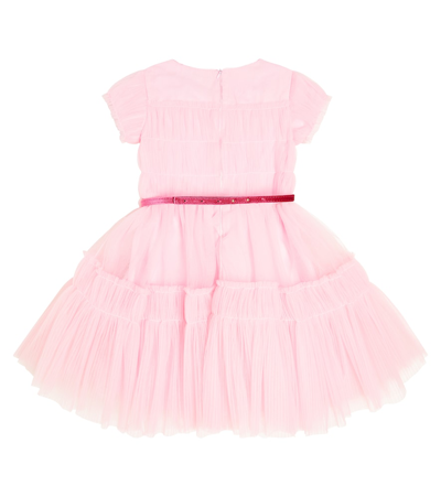 Shop Monnalisa Tulle Dress In Pink