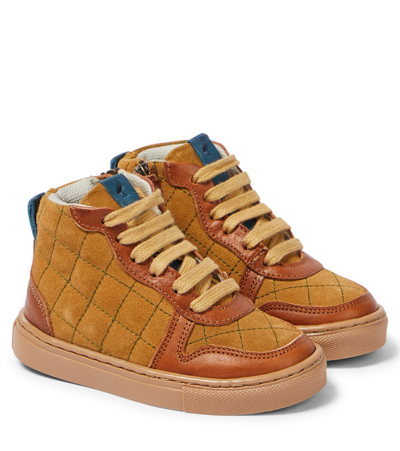 Shop Petit Nord Quilted Leather Sneakers In Brown