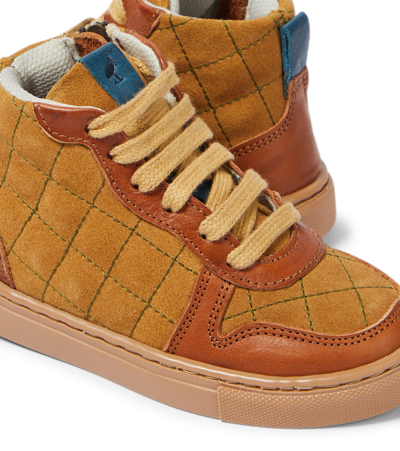 Shop Petit Nord Quilted Leather Sneakers In Brown