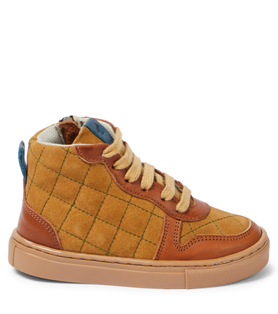 Shop Petit Nord Quilted Leather Sneakers In Brown