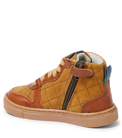 Shop Petit Nord Quilted Leather Sneakers In Brown