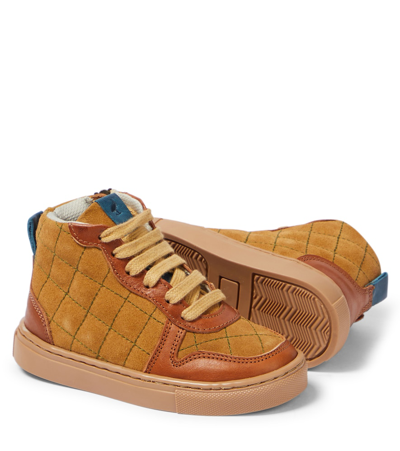 Shop Petit Nord Quilted Leather Sneakers In Brown