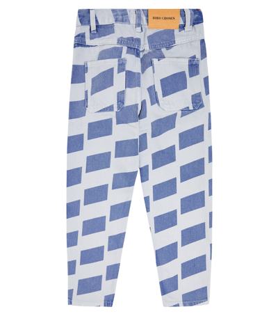 Shop Bobo Choses Checkerboard Denim Pants In Blue
