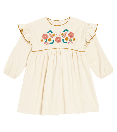 Shop Louise Misha Illia Embroidered Corduroy Dress In Neutrals