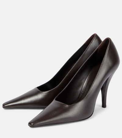 Shop The Row Lana Leather Pumps In Brown