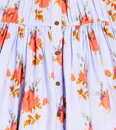 Morley Trudy Floral Cotton-blend Dress In Blue