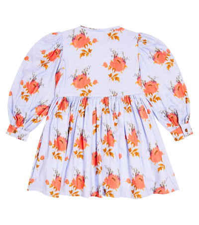 Morley Trudy Floral Cotton-blend Dress In Blue