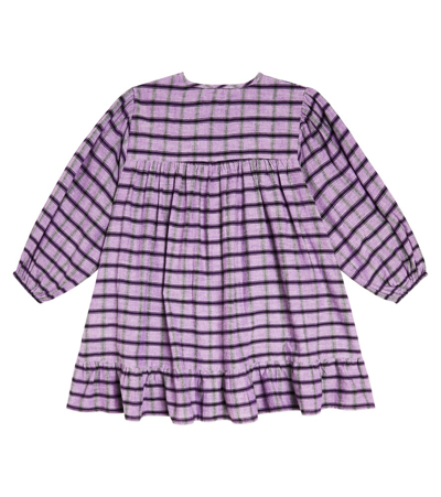 Shop Louise Misha Massilia Checked Cotton Dress In Purple