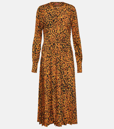 Shop Altuzarra Teys Printed Midi Dress In Orange