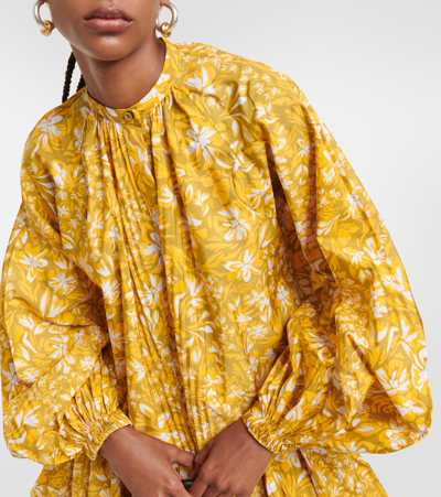 Shop Jil Sander Floral Puff-sleeve Blouse In Multicoloured