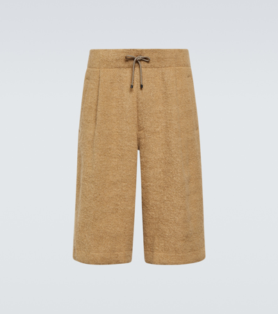 Shop Dries Van Noten Jute-blend Shorts In Beige