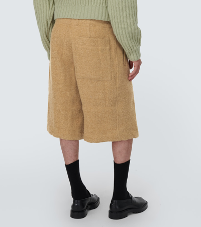 Shop Dries Van Noten Jute-blend Shorts In Beige