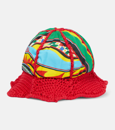 Shop Dolce & Gabbana Carretto Cotton-blend Bucket Hat In Multicoloured