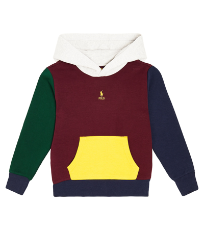Shop Polo Ralph Lauren Colorblocked Cotton-blend Jersey Hoodie In Multicoloured