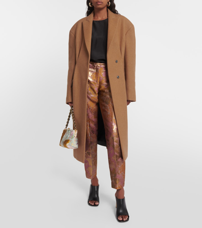 Dries Van Noten Wool-blend Coat In Beige