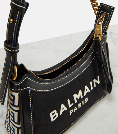 Shop Balmain B-army Canvas Shoulder Bag In Black