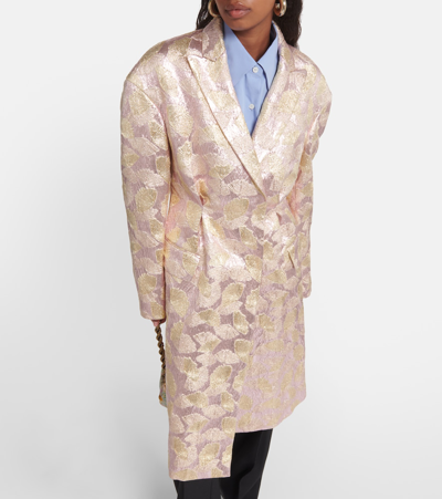 Shop Dries Van Noten Wool-blend Coat In Gold