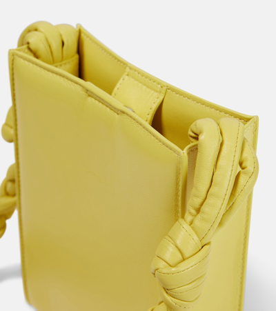 Jil Sander Small Tangle Leather Crossbody Bag In Yellow